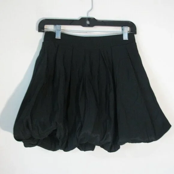 * A New Day Pouf Bubble Skirt XS NWT $25 Black Mini Skirt Stretch Waist - Picture 1 of 4